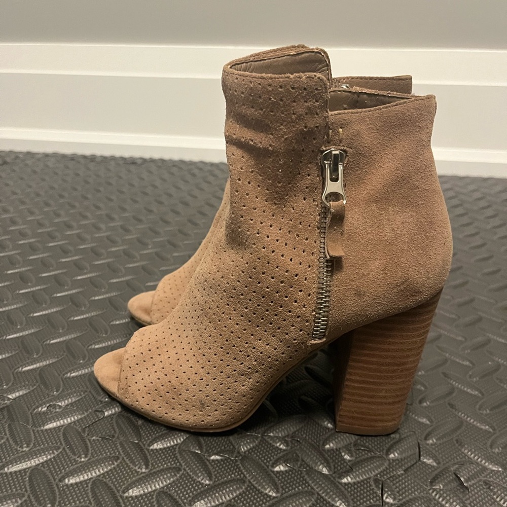 Jessica Simpson Suede Ankle Booties in Beige